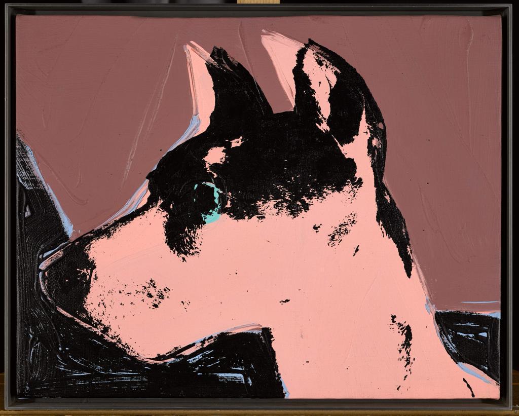Andy Warhol, <i>Cats and Dogs (Cecil)</i>, 1976, Synthetic polymer paint and silkscreen ink on canvas, 15 x 19 in (38.1 x 48.3 cm)