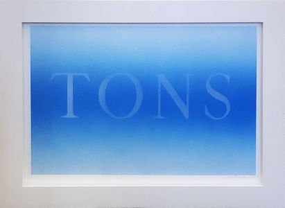 Ed Ruscha, <i>Tons</i>, 2013, Acrylic on museum board paper, 15 x 22 in (38.10 x 55.88 cm)