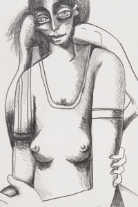 George Condo, <i>Study for Incomprehensible Dream I</i>, 2003, Pencil on paper, 12 5/8 x 9 1/2 in. (32 x 24 cm)