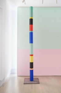 Anton Ginzburg, <i>Polychrome Column 10A_02</i>, 2019, Porcelain with steel structure and base, 10 ft x 7 in (diameter) (each module 20 in x 7 in diameter