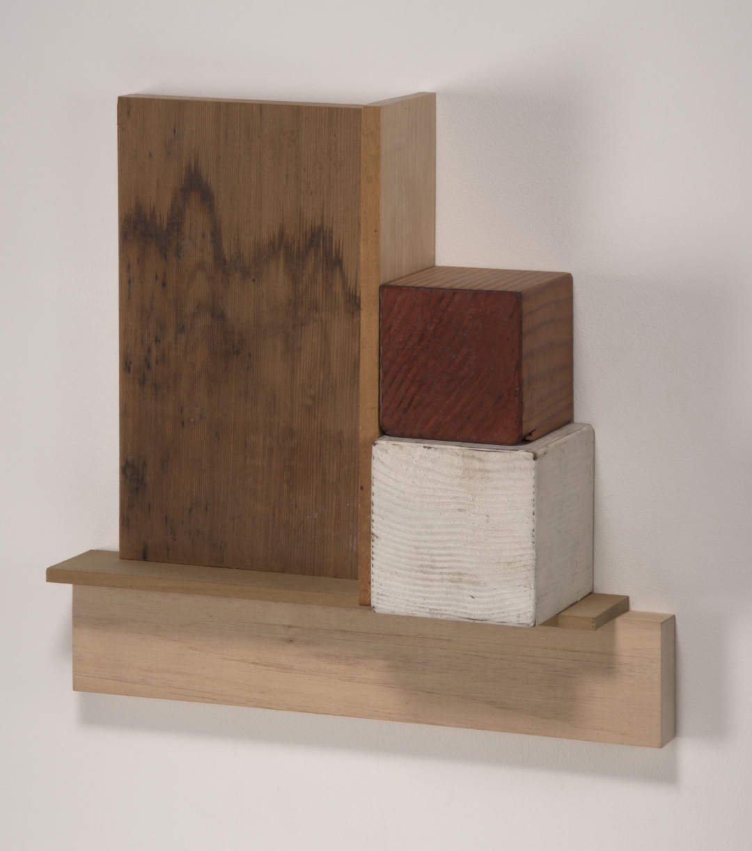 Richard Fleischner, <i>Untitled Construction</i>, 2019, wood and gouache, 10 7/8 x 11 1/8 x 3 inches (27.6 x 28.3 x 7.6 cm)