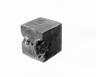 Richard Fleischner, <i>Pin Box</i>, 1970, cast pewter, 5 x 5 x 5 in (12.7 x 12.7 x 12.7 cm)
