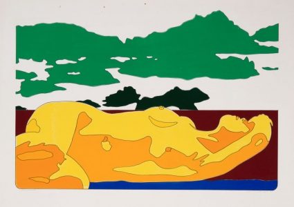 Werner Berges, <i>Landstück</i>, 1971, mixed media on cardboard, 21 7/8 x 30 3/4 in (55.5 x 78 cm)