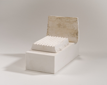 Richard Fleischner, <i>Untitled (Plaster Construction)</i>, 2015, plaster, 5 x 4 x 7 3/4 in (12.7 x 10.2 x 19.7 cm)