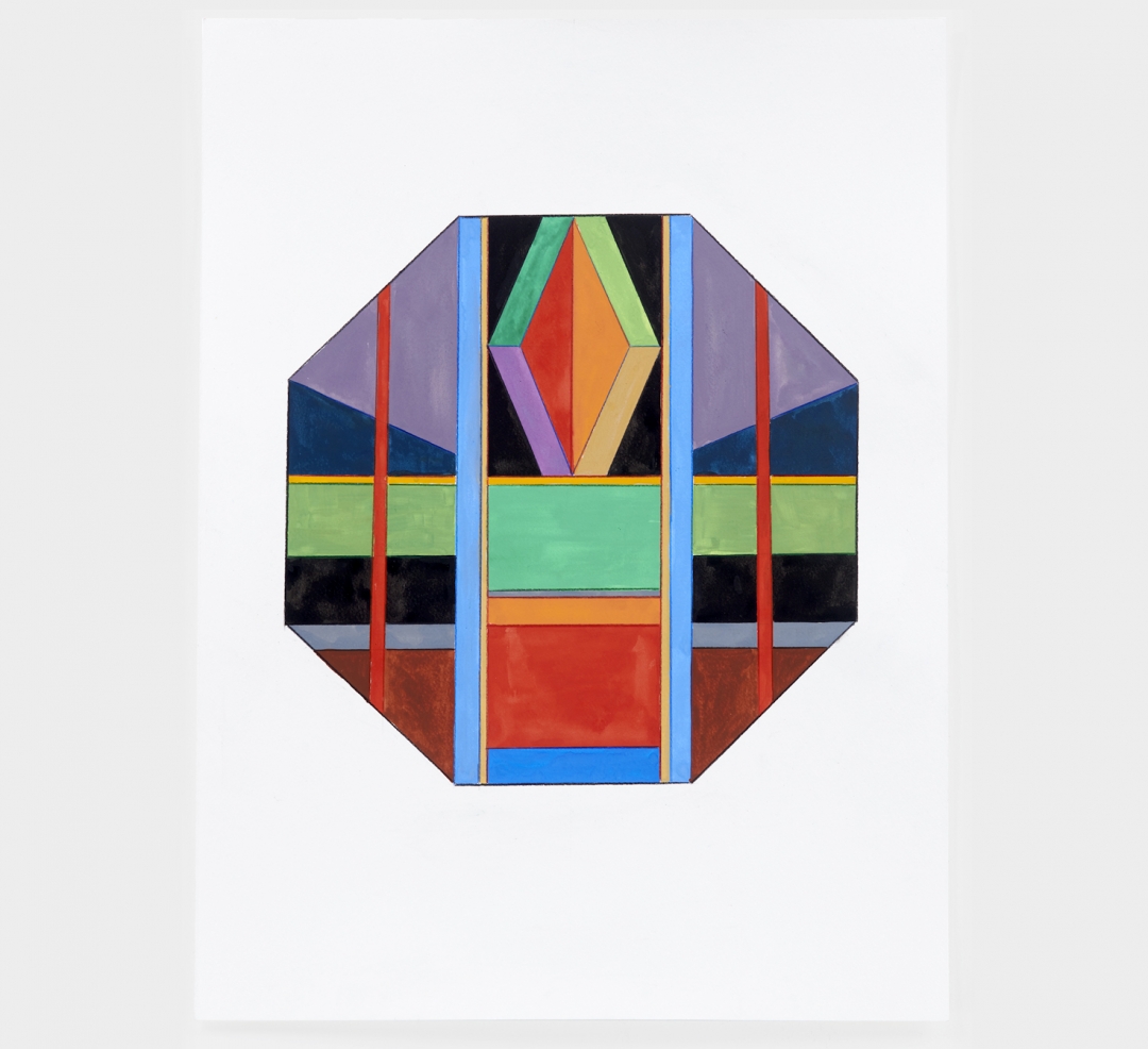 Anton Ginzburg, <i>Translucent Concrete Series, Study #11</i>, 2020, gouache and colored pencil on paper, 15 x 20 in (38 x 51 cm)