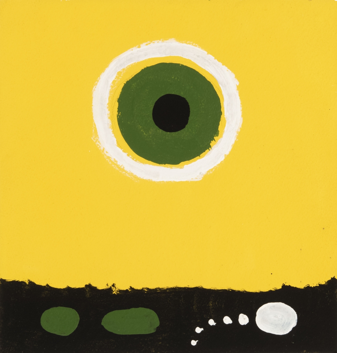 Adolph Gottlieb, <i>Untitled 6715</i>, 1968, acrylic on paper, 9 1/2 x 9 in. (24.1 x 22.9 cm)