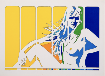 Werner Berges, <i>Ganz schön gelb</i>, 1971, mixed media on cardboard, 21 7/8 x 30 3/4 in (55.5 x 78 cm)