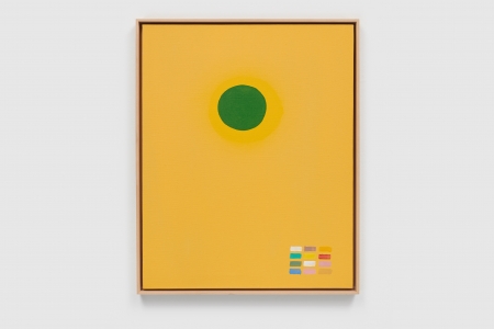 Adolph Gottlieb, <i>Green Disc</i>, 1969, oil on linen, 30 x 24 in. (76.2 x 61 cm)